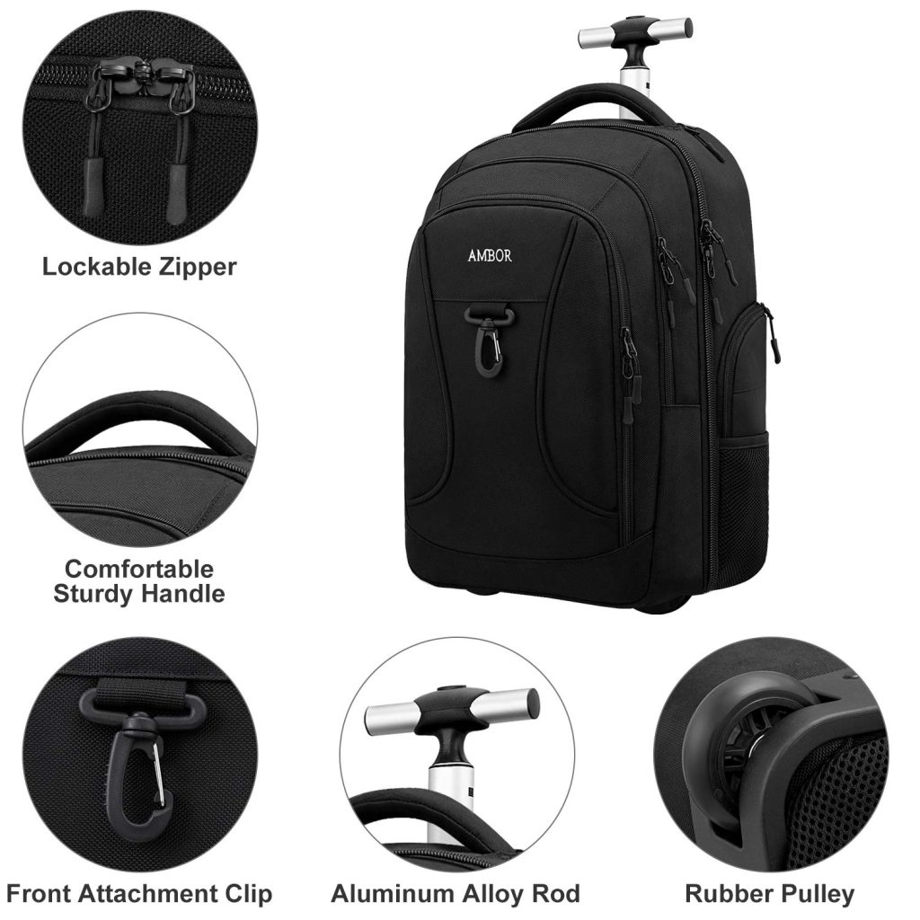 Ambor Wheeled Laptop Backpack for Travel